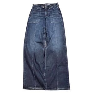 AMERICAN EAGLE High Rise Wide Leg Jeans. Dark Wash. 4L. Like New.